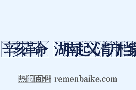 辛亥革命·湖南起义清方档案是什么意思的图片